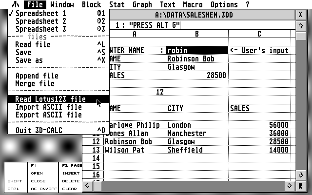 3D Calc atari screenshot